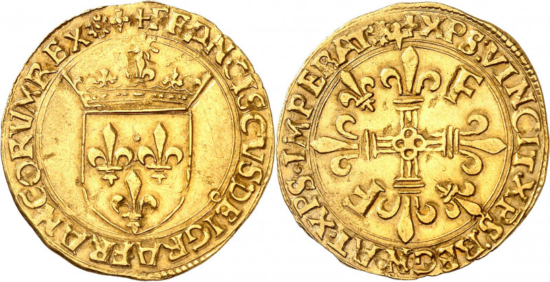 FRANÇOIS 1er (1515-1547). Écu d’or au soleil, 5e type, 3e émission (21 juillet 1...