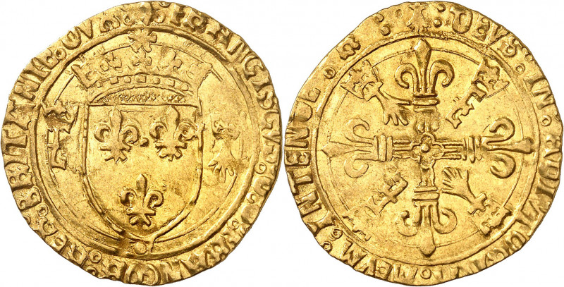 FRANÇOIS 1er (1515-1547).
Écu d’or au soleil de Bretagne, 2e type 3,41 g. N=Nan...