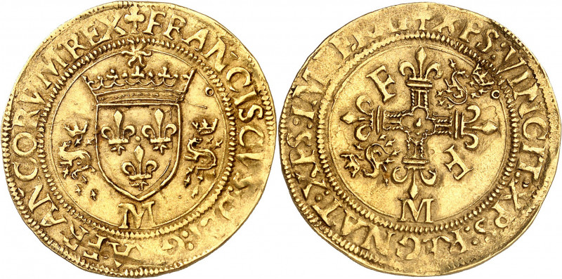 FRANÇOIS 1er (1515-1547).
Écu d’or aux salamandres, 1er type (24 février/24 mai...