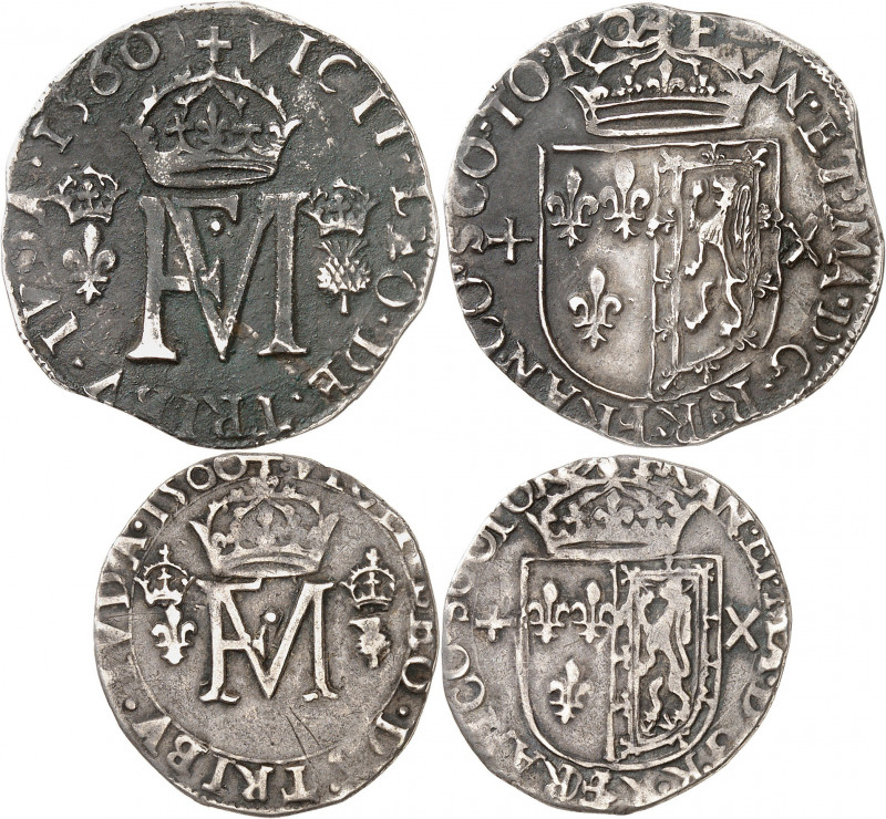 FRANÇOIS II ET MARIE STUART (1559-1560). Ecosse
Teston ou gros d’argent 5,95 g....