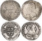 CHARLES IX (1560-1574).
Teston du Dauphiné 1561 Z=Grenoble au nom de Henri II 9,29 g. Dy.1054.Laf.886 Retouché. TB
Teston 1er type MDLXIIII (1564) M...