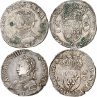 CHARLES IX (1560-1574). Teston du Dauphiné 1562 Z=Grenoble au nom de Charles IX 9,32 g. Dy.1081- Laf.911. TB Teston 1er type 1564 T=Nantes 9,62 g.Dy.1...