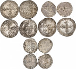 HENRI IV (1589-1610). Quart d'écu de Navarre 1604 Saint Palais 9,61 g. Dy. 1238-Laf. 1104. TTB à SUP Quart d'écu de Béarn au marteau Morlaas 1600 9,49...