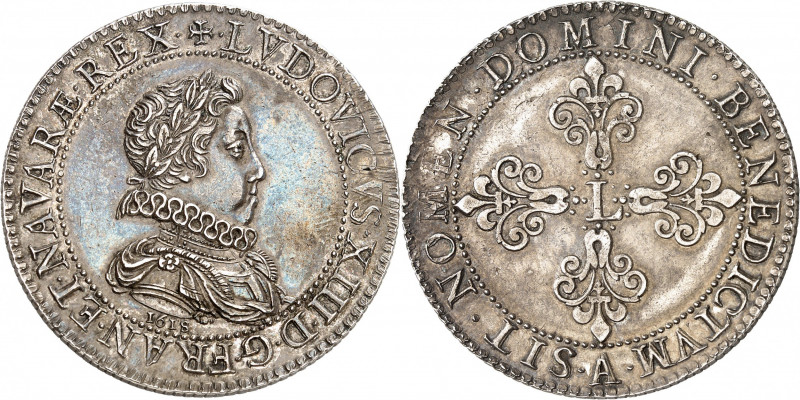 LOUIS XIII (1610-1643).
Franc d’argent ( Essai de Briot) 1618 A=Paris 28,17g.
...
