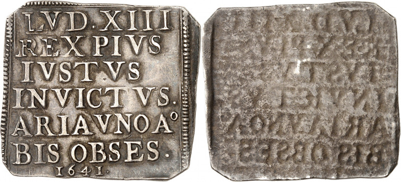 LOUIS XIII (1610-1643).
Aire sur la Lys assiégé par les Espagnols
10 sols 1641...