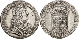 LOUIS XIV (1643-1715).
Écu de Béarn à la cravate 1er type 26,98 g. 1683 Pau
A/ LVD XIIII D G FR ET NA RE BD. Buste du Roi à droite, drapé, une crava...