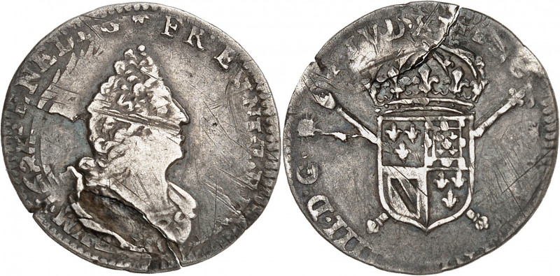 LOUIS XIV (1643-1715).
Seizième d’écu de Flandre aux insignes, 2e type, 2,10 g ...