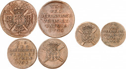 LOUIS XIV (1643-1715). Siège de Lille 1708.
20 sols Maréchal Boufflers 7,8 g., 10 sols Maréchal Boufflers 4,53 g.
5 sols Maréchal Boufflers 1,91 g....
