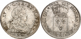 LOUIS XV (1715-1774).
Écu de France 24,41 g. 1722 A=Paris.
A/ LUD XV D G FR ET NAV REX. Buste du Roi à droite, lauré, drapé. dessous différents.
R/...