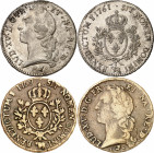 LOUIS XV (1715-1774).
Écu au bandeau 1761 Vaquette=Pau 29,21 g. Dy.1680. TTB
Écu au bandeau 1769 faux de l’époque en cuivre à l’époque argenté 21,62...