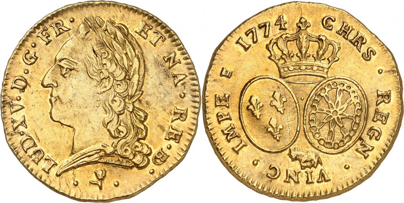 LOUIS XV (1715-1774).
Double Louis d’or dit « à la vieille tête » 16,27 g. 1774...