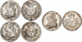 LOUIS XVI (1774-1791).
Cinquième d’écu ou 24 Sols 1786 R=Orléans 5,82 g.
Cinquième d’écu ou 24 Sols 1777 Vaquette=Pau 5,77 g.
Cinquième d’écu ou 24...