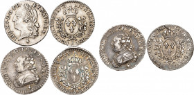 Louis XVI (1774-1791). 6 Sols au buste fort 1783 A=Paris 1,45 g. 6 Sols au buste fort 1783 A=Paris 1,43 g. 6 Sols à la vieille tête de Louis XV 1779 A...