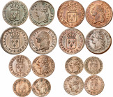 LOUIS XVI (1774-1791).
Sol 1780 Vaquette=Pau 11,46 g., 1782 R=Orléans 9,84 g. 1785 BB=Strasbourg 11,24 g.
Sol 1791 A=Paris 10,88 g. Dy. 1714. Demi s...