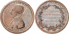Médaille en bronze à l’effigie du MARECHAL de La FAYETTE - Graveur Dumarest.
A/Son buste à gauche. La Fayette député à l’Assemblée Nationale Constitu...
