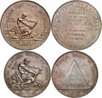 CONVENTION (1792-1795).
Monneron de 5 Sols 1793 à l’Hercule et de 2 Sols 1792 à la Pyramide.
(Lot de 2 Monnerons). VG. 295 et 298. SUP
Monneron de ...