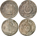 CONVENTION (1792-1795).
2 Sols à la balance. An II Vaquette=Pau avec date 1793 21,30 g.
2 Sols à la balance. An II Vaquette=Pau sans date 1793 26,56...