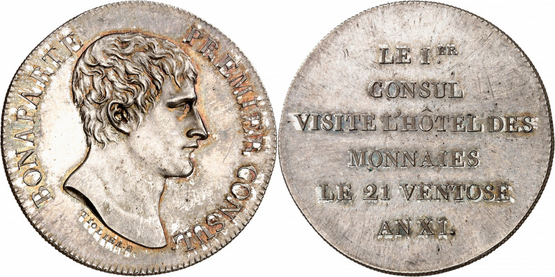 CONSULAT (1799-1804).
Module 5 francs An XI - Visite de l’Hôtel des monnaies 20...