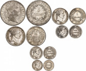 PREMIER EMPIRE (1804-1814) Napoléon 1er.
5 Francs 1808 A=Paris 25,03 g. Gad.583.
2 Francs 1808. A=Paris 9,99 g. Gad.500.
1 Franc 1808. A=Paris. 5 g...