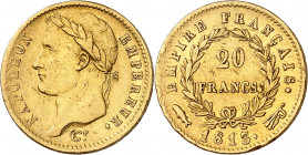 PREMIER EMPIRE (1804-1814) Napoléon 1er.
20 Francs 1813 Fanion=Utrecht.
A/NAPOLÉON EMPEREUR. Sa tête laurée à gauche.
R/EMPIRE FRANÇAIS. 20/FRANCS ...