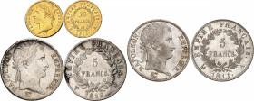 PREMIER EMPIRE (1804-1814) Napoléon 1er.
20 Francs 1813 A=Paris 6,41 g. Gad.584- Fr.511. TTB
5 Francs 1811 A=Paris 24,95 g. Gad.584. TTB
5 Francs 1...