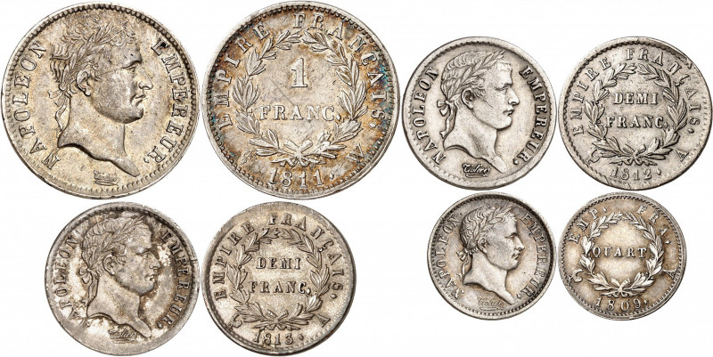 PREMIER EMPIRE (1804-1814) Napoléon 1er.
1 Franc 1811 W=Lille 4,94 g. Gad.477. ...