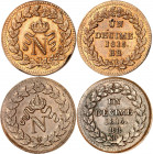 BLOCUS DE STRASBOURG - Premier Empire et cent-jours
1 Décime 1814 et 1815. BB=Strasbourg
A/Grand N couronné dans une couronne.
R/UN/DECIME/1815/BB ...