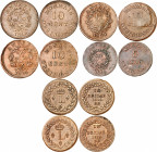 SIEGE D’ANVERS Février/Mai 1814 - Louis XVIII
10 Centimes (différents types 3 exemplaires) et une 5 Centimes. Blocus de Strasbourg. Décimes 1814 et 1...
