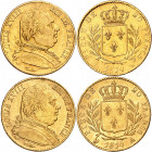 LOUIS XVIII Première Restauration (1814-1815). 
20 Francs « Buste habillé » 1814 A=Paris. 
Gad.1026 (2 683 337 ex.).
20 Francs « Buste habillé » 18...