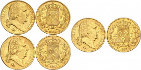 LOUIS XVIII Second gouvernement royal (1815-1824). 
20 Francs 1817 L=Bayonne. 
20 Francs 1817 Q=Perpignan. 
20 Francs 1817 W=Lille. 
Gad.1028. (Lo...