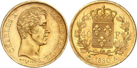 CHARLES X (1824-1830) 
40 Francs 1830 A=Paris. 
Gad.1105 (353 112 ex.). TTB à SUP