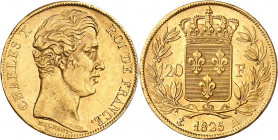 Charles X (1824-1830) 
20 Francs 1825 A=Paris. 
Gad.1029 (66 4472 ex.). TTB à SUP