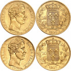 CHARLES X (1824-1830) 
20 Francs 1825 et 1827 A=Paris. 
Gad.1029 (Lot de 2 pièces). TTB