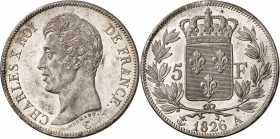 CHARLES X (1824-1830) 
5 Francs 1826 A=Paris.
A/CHARLES X ROI DE FRANCE. Effigie à gauche du Roi
R/Écu couronné de France au centre d’une couronne....