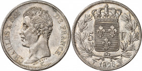 CHARLES X (1824-1830) 
5 Francs 1826 W=Lille.
A/CHARLES X ROI DE FRANCE. Effigie à gauche du Roi
R/Écu couronné de France au centre d’une couronne....