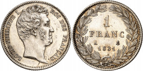 Louis Philippe I (1830-1848). 1 Franc "tête nue". Tranche cannelée 1831 A=Paris. Gad.452 (202403ex.). Petit coup sur le listel. SUP