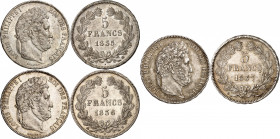 LOUIS PHILIPPE I (1830-1848). 
5 Francs « tête laurée ». 2e Type de Domard. Tranche en relief.
A/LOUIS PHILIPPE I ROI DES FRANCAIS. Tête laurée du R...