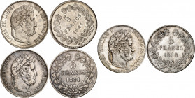 LOUIS PHILIPPE I (1830-1848). 
5 Francs « tête laurée ».2e Type de Domard. Tranche en relief.
A/LOUIS PHILIPPE I ROI DES FRANCAIS. Tête laurée du Ro...