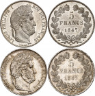 LOUIS PHILIPPE I (1830-1848). 
5 Francs « tête laurée ». 1er Type. Tranche en relief. 1847 A=Paris.
A/LOUIS PHILIPPE I ROI DES FRANCAIS. Tête laurée...