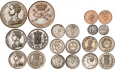 HENRI V Prétendant au trône de France (1820-1883).
2 Francs 1832 en métal argenté (tachée), 1 Franc 1831, 1/2 Franc et 1/4 de Franc 1833
Piéfort du ...