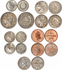 IIe REPUBLIQUE (1848-1852). 
1 Franc « Cérès » 1851 A=Paris. TB 50 Centimes 1850 A= Paris SUP, 1851 A=Paris TTB, 20 Centimes « Cérès » 1849 A=Paris. ...
