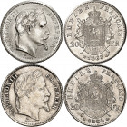 NAPOLEON III (1852-1870). 
20 Francs « Platine » 1863 BB=Strasbourg et 1864 A=Paris. 
(Lot de 2 pièces) Faux de l’époque. TTB 
Le platine moins che...