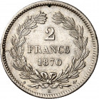 GOUVERNEMENT DE DEFENSE NATIONALE et COMMUNE DE PARIS (1870-1871). 
2 Francs « Cérès » sans légende 1870 K (Ancre).
A/ REPUBLIQUE* FRANÇAISE. Tête d...