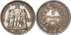 GOUVERNEMENT DE DEFENSE NATIONALE et COMMUNE DE PARIS (1870-1871). 
5 Francs « Hercule » 1870 A=Paris. (261 000 ex.).
A/ LIBERTE EGALITE FRATERNITE....