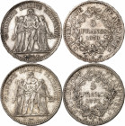 IIIe REPUBLIQUE (1871-1940).
5 Francs « Hercule » 1873 A=Paris (3 ex.), 1873 K=Bordeaux. (4 ex.). 5 Francs « Hercule » 1874 A=Paris (2 ex.), 1874 K=B...