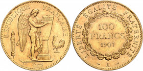 IIIe RÉPUBLIQUE (1871-1940).
100 Francs « Liberté Egalité Fraternité » 1907 A=Paris. (20 000 ex.).
A/ RÉPUBLIQUE FRANÇAISE. Le Génie de la Républiqu...
