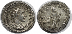 Römische Münzen, MÜNZEN DER RÖMISCHEN KAISERZEIT. Gordianus III. Pius. Denar 238-244 n. Chr. Vs.: IMP GORDIANVS PIVS FEL AVG, Büste mit Strahlenkrone ...
