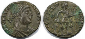 Römische Münzen, MÜNZEN DER RÖMISCHEN KAISERZEIT. Valentinianus I. (364-375 n.Chr). Kleinbronze (2.30 g 16.5 mm). Vs.: DN VALENTINIANVS PF AVG, Drapie...