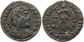 Römische Münzen, MÜNZEN DER RÖMISCHEN KAISERZEIT. Valens (364-378 n. Chr). Follis 367-375 n. Chr., Siscia. (2.92 g. 18 mm) Vs.: D N VALENS PF AVG, Dra...
