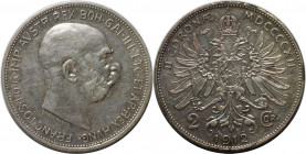 RDR – Habsburg – Österreich, RÖMISCH-DEUTSCHES REICH. Franz Joseph I. (1848-1916). 2 Kronen 1912. Silber. Jaeger 408. Vorzüglich